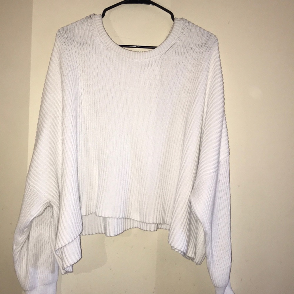Free people bat sleeve white sweater